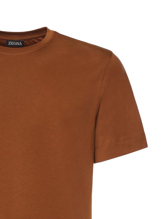 26SS 에르메네질도제냐 반팔 티셔츠 UH360A3 H765NL212 TOBACCO - ERMENEGILDO ZEGNA