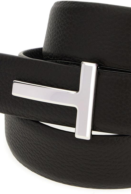 26SS 톰포드 레더 리버시블 버클 T 벨트 TB224LCL236SENB BLACK - TOMFORD