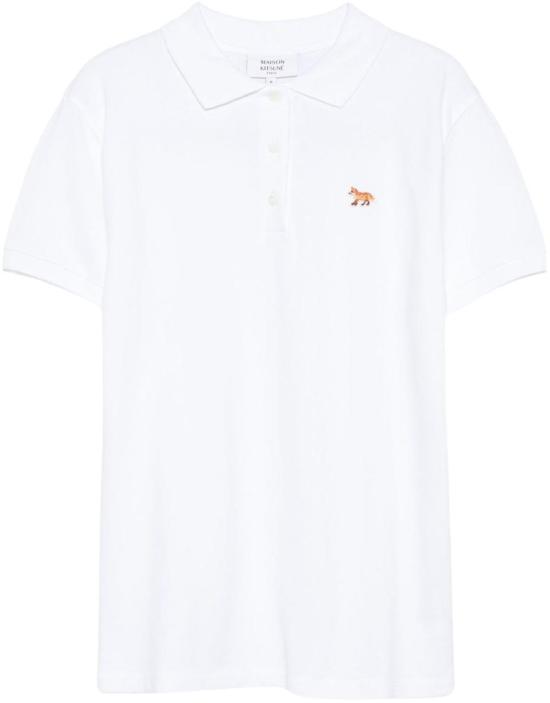 26SS 메종키츠네 베이비폭스 오버사이즈 폴로 티셔츠 OW00207KP0001 WHITE