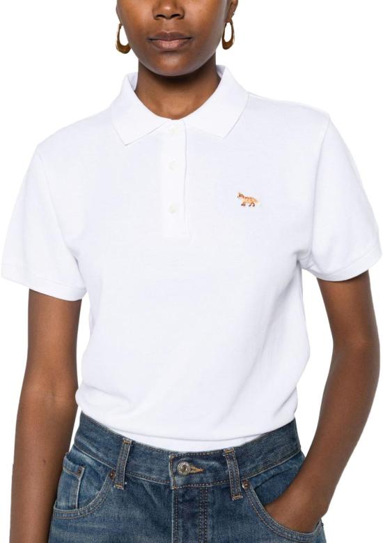 26SS 메종키츠네 베이비폭스 오버사이즈 폴로 티셔츠 OW00207KP0001 WHITE - MAISON KITSUNE