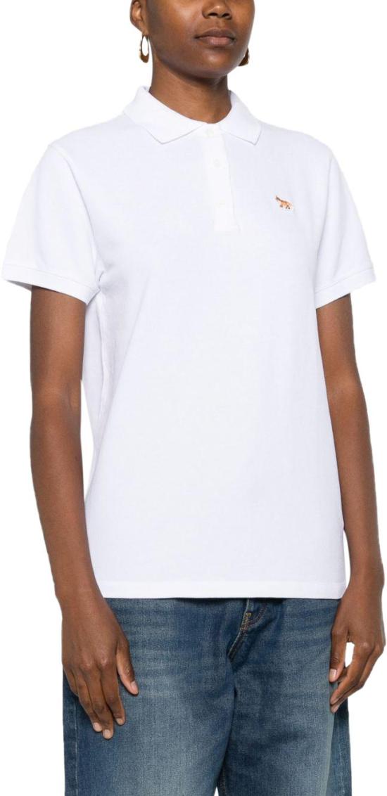 26SS 메종키츠네 베이비폭스 오버사이즈 폴로 티셔츠 OW00207KP0001 WHITE - MAISON KITSUNE