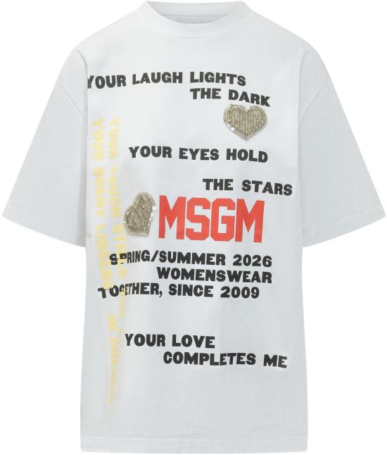 26SS 엠에스지엠 반팔 티셔츠 4042MDM10226700201 WHITE