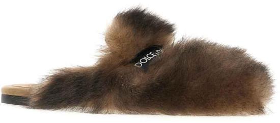 26SS 돌체앤가바나 시어링 스웨이드 슬리퍼 CI0224A9Y9380093 BROWN - DOLCE & GABBANA