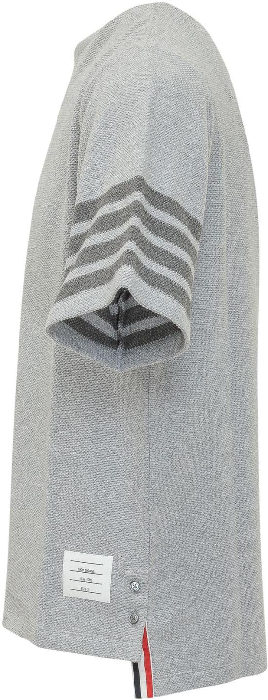 26SS 톰브라운 텍스처드 피케 4바 티 MJS296AJ0248050 LICHTGREY - THOM BROWNE