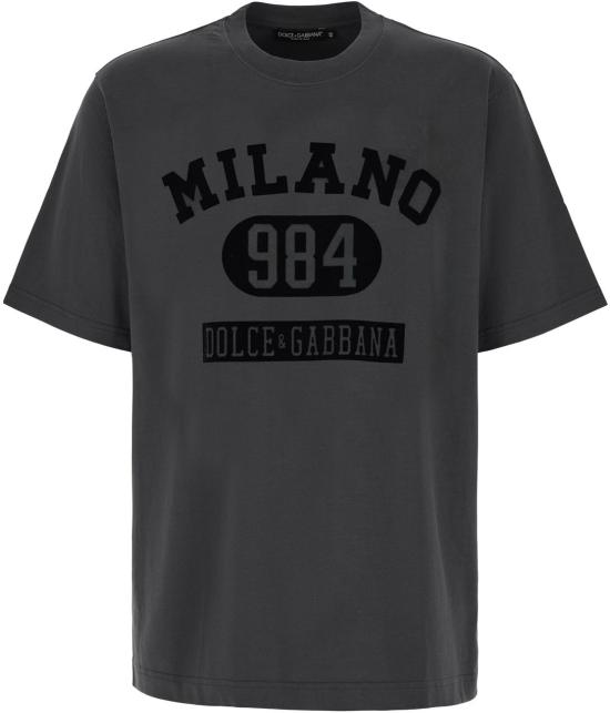 25FW 돌체앤가바나 밀라노 로고 코튼 반팔 티셔츠 G8RI4TG7PK9N0000 BLACK