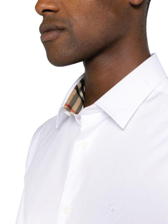  버버리 EKD 로고 자수 셔츠 8079594 WHITE - BURBERRY