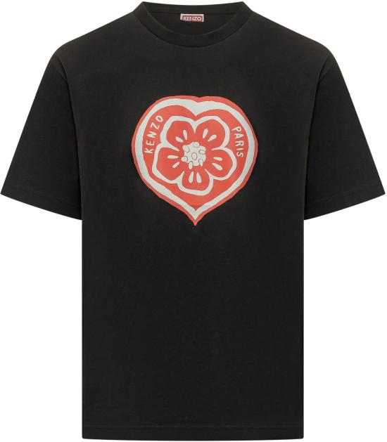 26SS 겐조 Boke Heart 티셔츠 FG55TS2074SO99J BLACK