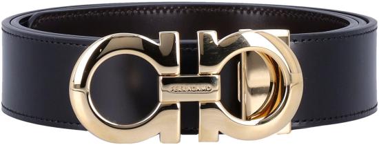 25FW 살바토레 페라가모 간치니 레더 벨트 675542 BLACK