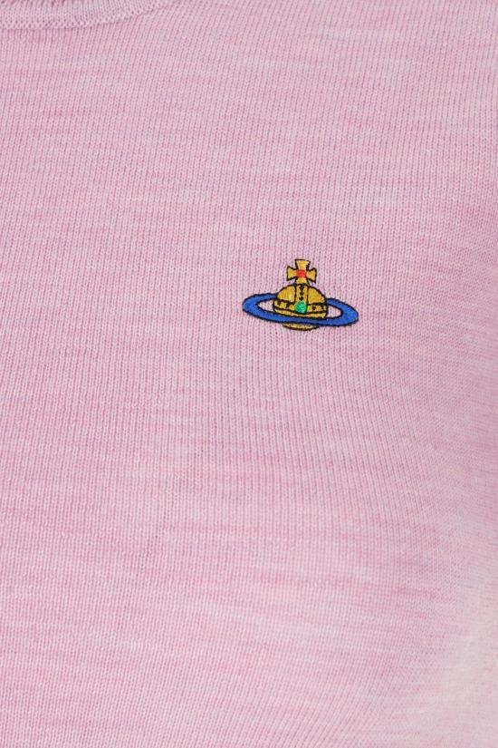 25FW 비비안웨스트우드 베아 니트 반소매 스웨터 1803002QY0006G402 PINK - VIVIENNE WESTWOOD