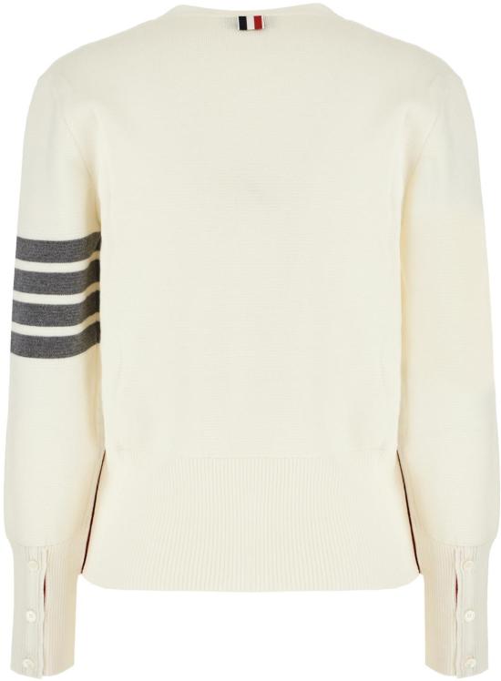 26SS 톰브라운 파인 메리노 울 4바 클래식 V넥 가디건 FKC207A00014100 NEUTRAAL - THOM BROWNE