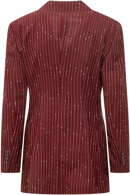 26SS 돌체앤가바나 더블 브레스티드 핀스트라이프 타오르미나 자켓 F29WPTFBMFWS8053 MAROON - DOLCE & GABBANA