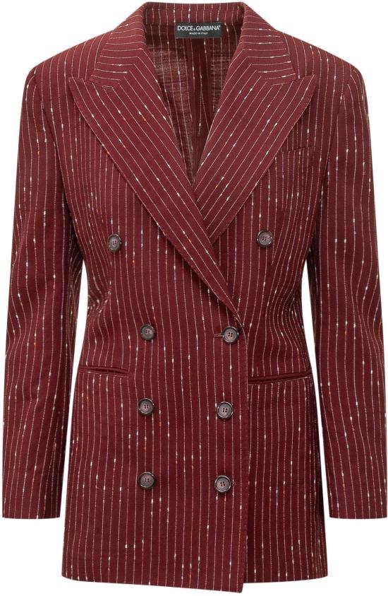 26SS 돌체앤가바나 더블 브레스티드 핀스트라이프 타오르미나 자켓 F29WPTFBMFWS8053 MAROON
