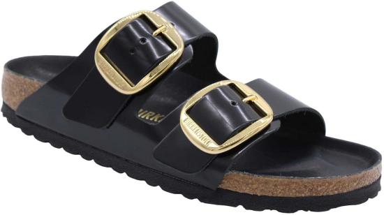 25FW 버켄스탁 뮬/슬리퍼 1021476ARIZONABIGBUCKLEHEXSHINEBL BLACK - BIRKENSTOCK