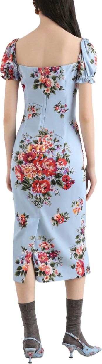 26SS 돌체앤가바나 플라워 부케 프린트 드레스 F612STFSA8PHC5ZO BLUE - DOLCE & GABBANA