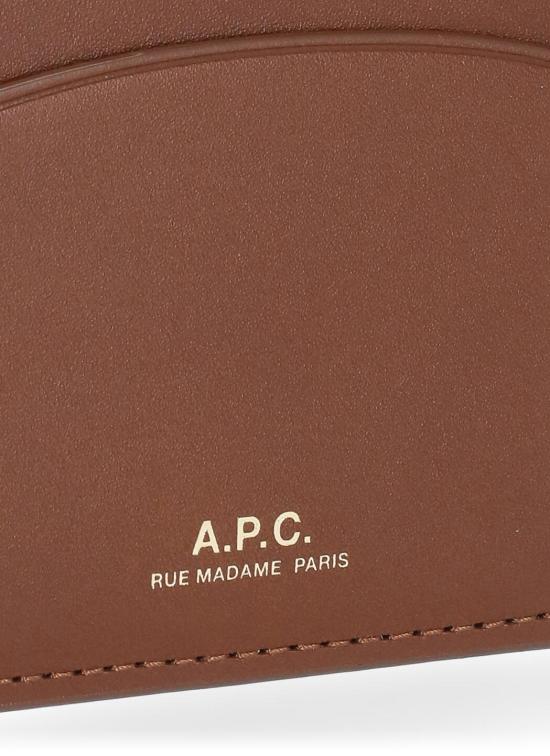 25FW 아페쎄 하프문 카드홀더 PXAWVF63270CAD BROWN - A.P.C.