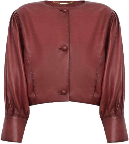 26SS 끌로에 가죽 자켓 CH26SCV97201642 BROWN