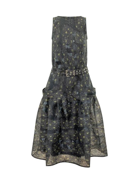 26SS 가니 미디 원피스 A1030458 052 BLACK SAND