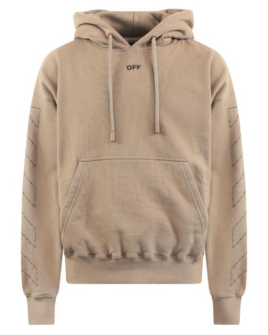  오프화이트 스티치 스케이트 후드 티셔츠셔츠 OMBB085F23FLE0196110 BEIGE