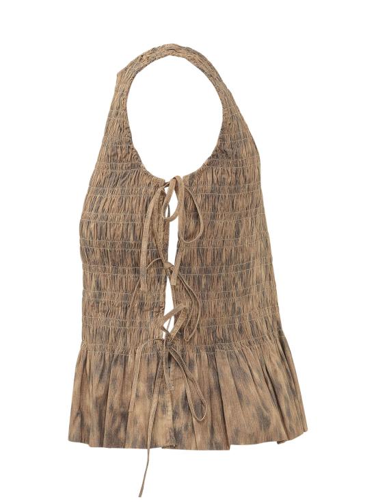 26SS 가니 민소매 티셔츠 A1040271 ZZT BURRO - GANNI