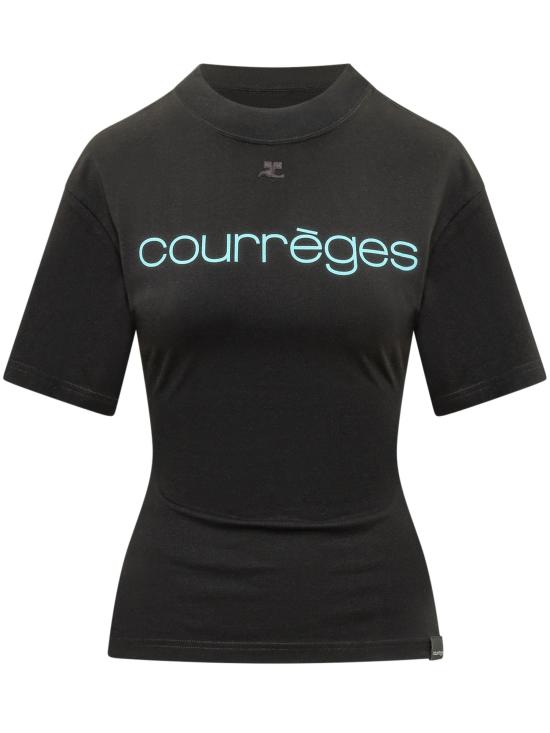 26SS 쿠레쥬 반팔 티셔츠 226JTS168JS0233 9999 BLACK