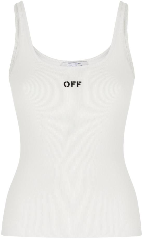 25FW 오프화이트 민소매 티셔츠 OWAD072C99JER0020110 WHITE