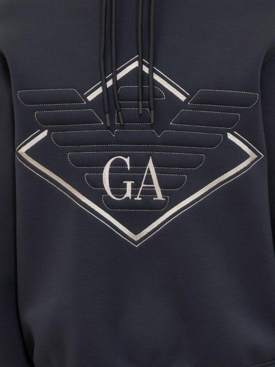 25FW 엠포리오 아르마니 후드 티셔츠 EM002882AF18339MB367 NAVY - EMPORIO ARMANI
