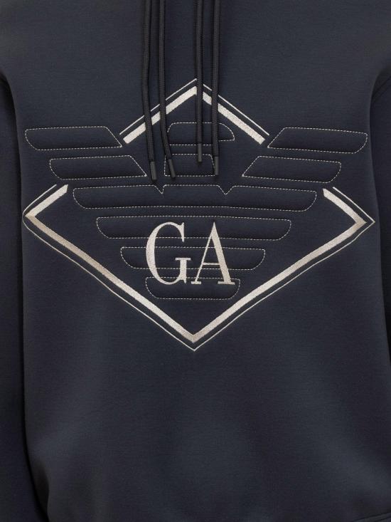 25FW 엠포리오 아르마니 후드 티셔츠 EM002882AF18339MB367 NAVY - EMPORIO ARMANI