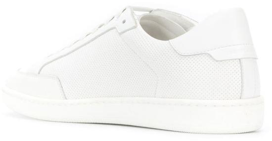  생로랑 퍼포레이티드 스무스 레더 코트 클래식 SL/10 스니커즈 6032231JZ109030 WHITE - SAINT LAURENT