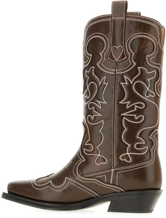 26SS 가니 미드 샤프트 엠브로이더리 웨스턴 부츠 S31124911887 BROWN - GANNI