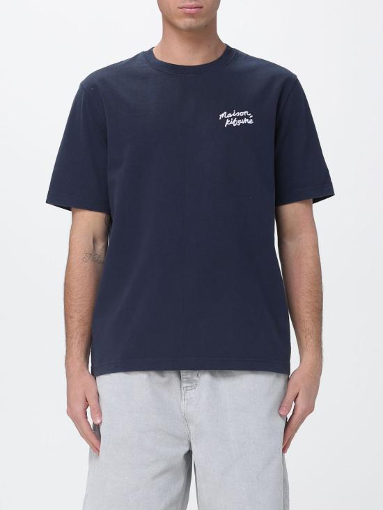 26SS 메종키츠네 핸드라이팅 컴포트 티셔츠 MM00126KJ7025 0414 Navy