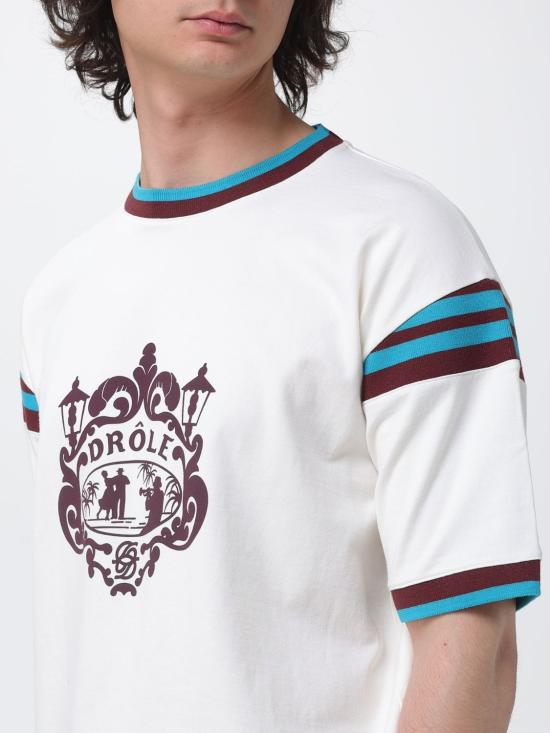 26SS 드롤드무슈 반팔 티셔츠 KTS293CO248 OW White - DROLE DE MONSIEUR