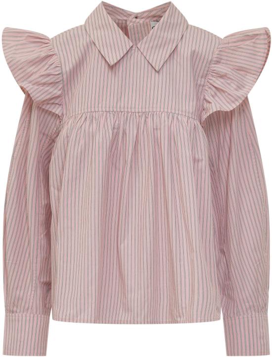 26SS 가니 스트라이프 프릴 블라우스 A1040084868 PINK