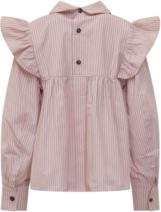 26SS 가니 스트라이프 프릴 블라우스 A1040084868 PINK - GANNI