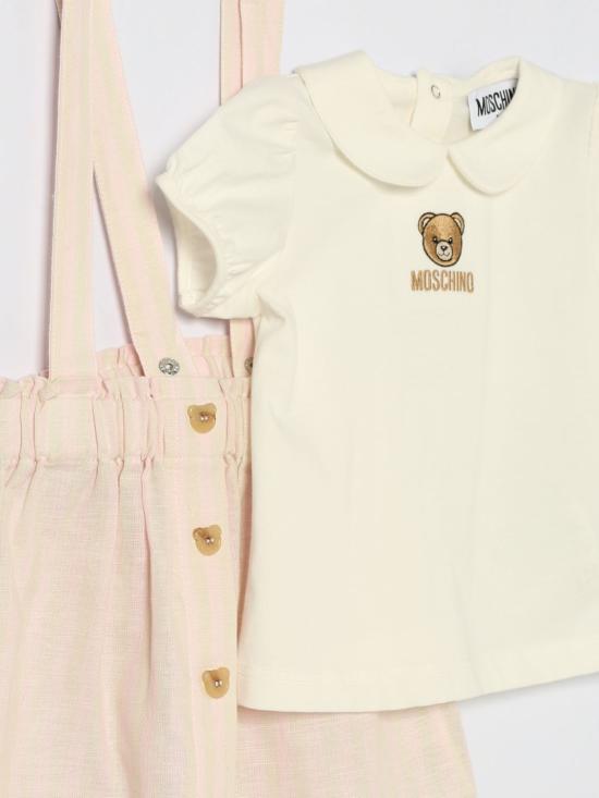 26SS [키즈] 모스키노 오버롤 MAG00ZLUE01 86111 White - MOSCHINO