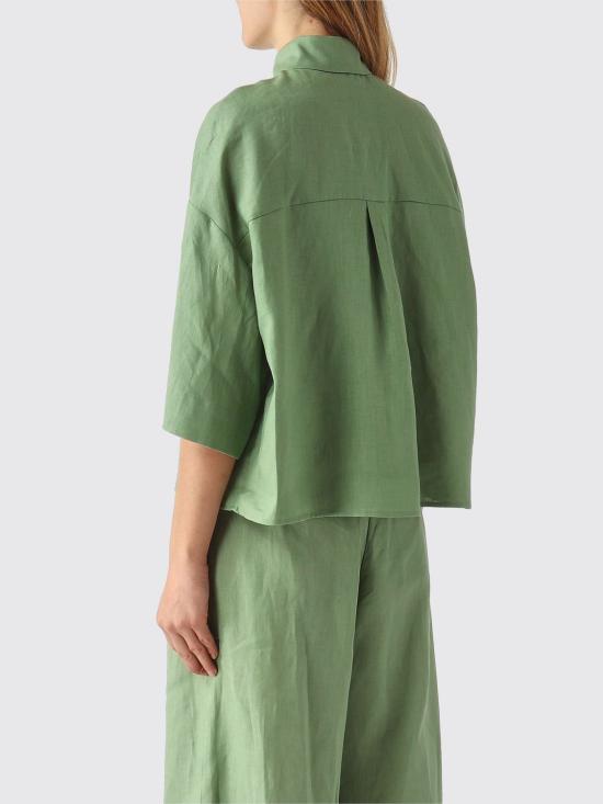 26SS 막스마라 리토 린넨 크롭 반소매 셔츠 2616111038600 013 Sage - MAX MARA