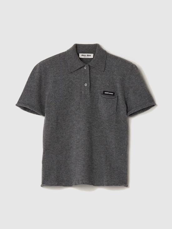 26SS 미우미우 폴로 티셔츠 MML01VSOOO19DJ F0480 Grey