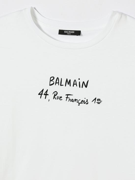 26SS [키즈] 발망 티셔츠 BY8B11Z3672 100NE White - BALMAIN