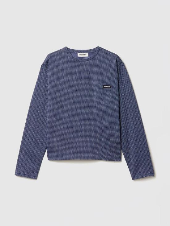 26SS 미우미우 긴팔 티셔츠 MJLA47SOOO19J4 F0X32 Blue