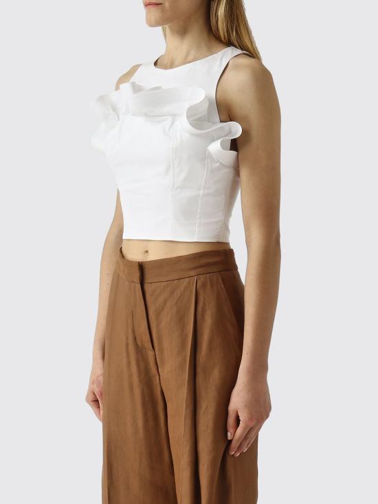 26SS 엘리자베타프랜치 민소매 티셔츠 TO05462E2 100 White - ELISABETTA FRANCHI