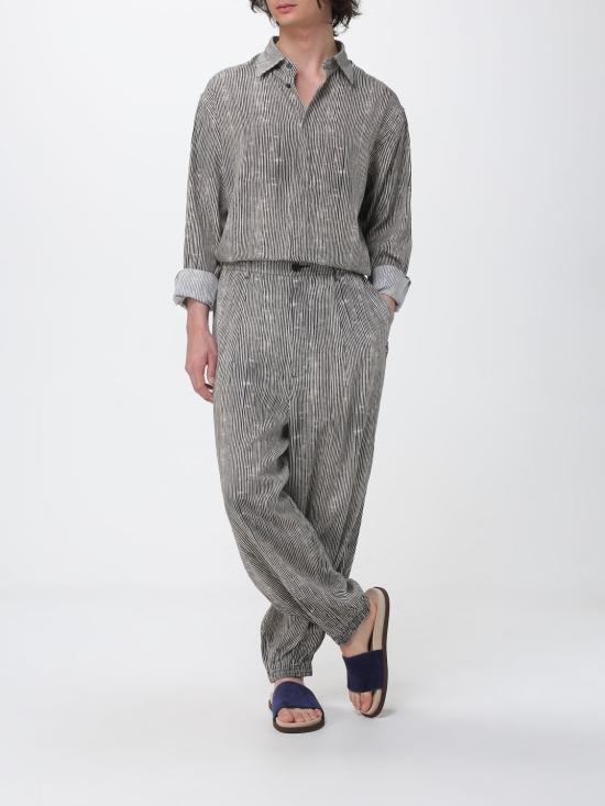 26SS 엠포리오 아르마니 스트레이트 팬츠 EM005490AF14214 F1183 Black 1 - EMPORIO ARMANI