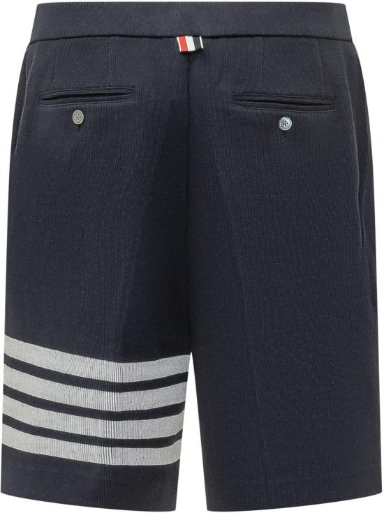 26SS 톰브라운 더블 페이스 니트 4바 버뮤다 쇼츠 MJQ242A07545415 NAVY - THOM BROWNE