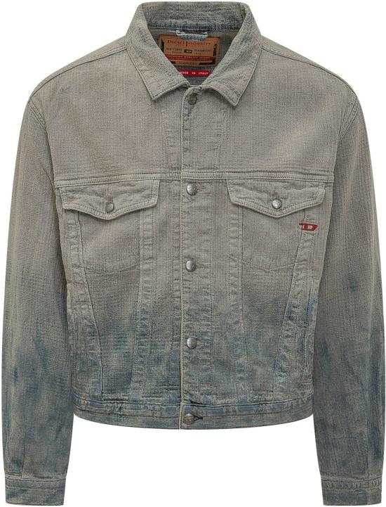 26SS 디젤 프린스 오브 웨일 자카드 데님 트러커 자켓 A2168009N9301 GREY