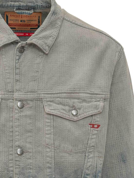 26SS 디젤 프린스 오브 웨일 자카드 데님 트러커 자켓 A2168009N9301 GREY - DIESEL