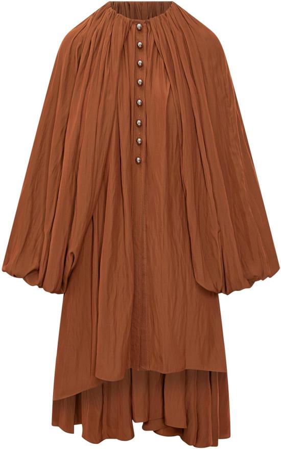 25FW 랑방 미디 원피스 RWTO00014778H25657 BROWN