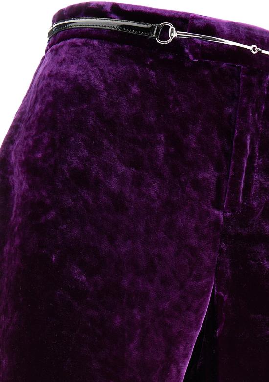  구찌 벨티드 러치드 팬츠 761072Z8BMQ5976 PURPLE - GUCCI