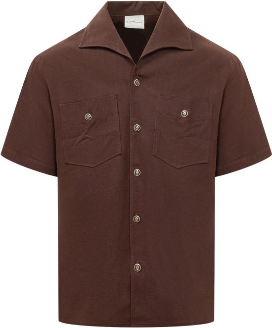 26SS 드롤드무슈 반팔 셔츠 KSH240CO281WG BROWN