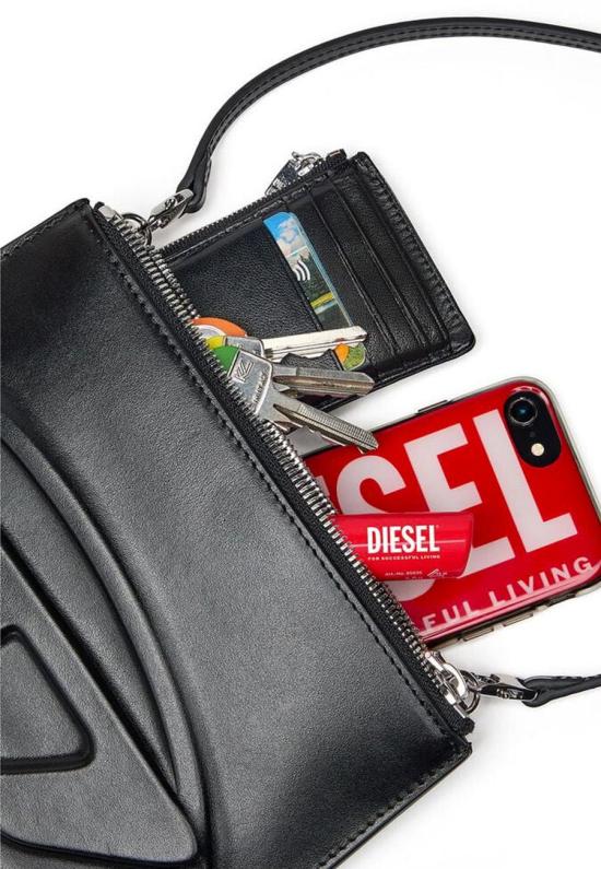 25FW 디젤 1DR 트윈-더블-파우치 프린티드 레더 숄더백 X10330PR818T8013 BLACK - DIESEL