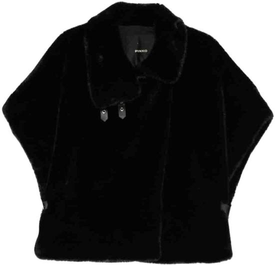 25FW 핑코 페이크 퍼 케이프 103837A2PIZ99 BLACK