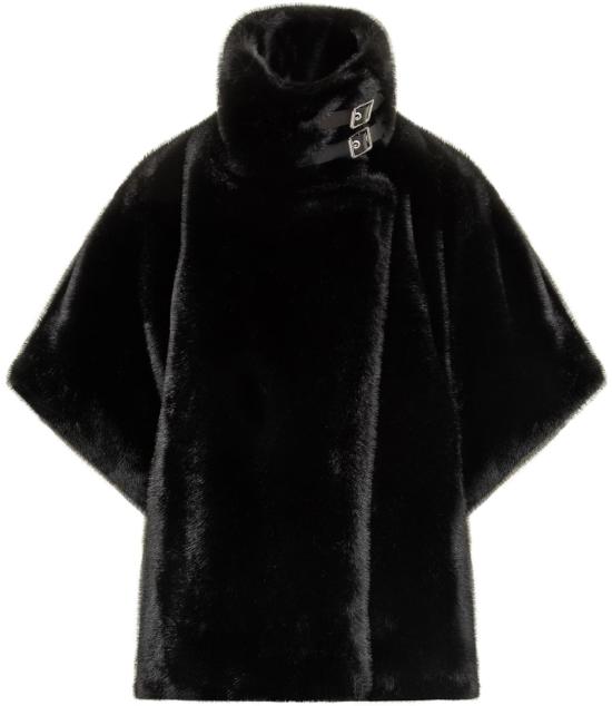 25FW 핑코 페이크 퍼 케이프 103837A2PIZ99 BLACK