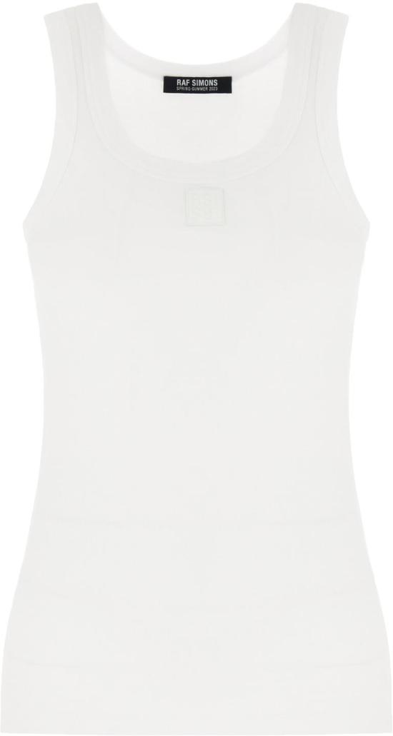  라프 시몬스 민소매 티셔츠 231W122A0010 WHITE